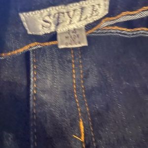 STYLE straight ,mid rise,jeans with black floral front lace and beading.